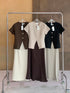 Elegant Women Button Down Blouse With Skirt Sets
